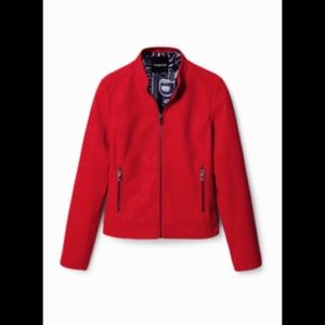 Red Moto Jacket, fitted